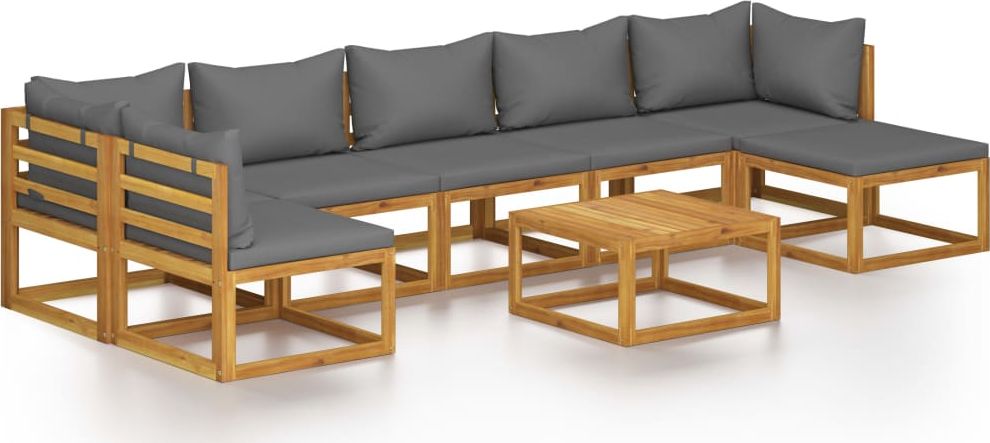 vidaXL VidaXL 8-cz. zestaw wypoczynkowy do ogrodu, poduszki, drewno akacjowe