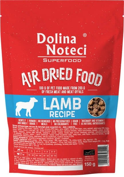 Dolina Noteci Superfood danie z jagnieciny karma suszona dla psa 150 g