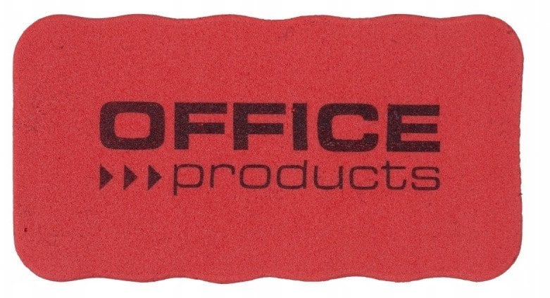 Gąbka magnetyczna OFFICE PRODUCTS, do tablic suchościeralnych, 110x57x20mm, z zawieszką, czerwona