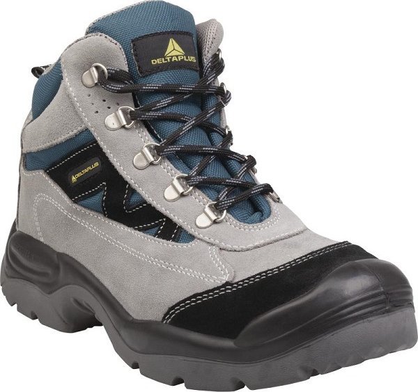 Delta Plus Buty z weluru skórzanego i nylonu podeszwa z dwuwarstwowego PU zachodzącego na nosek kol.szaro-niebieski roz.46 PIED CAROMSPGB46