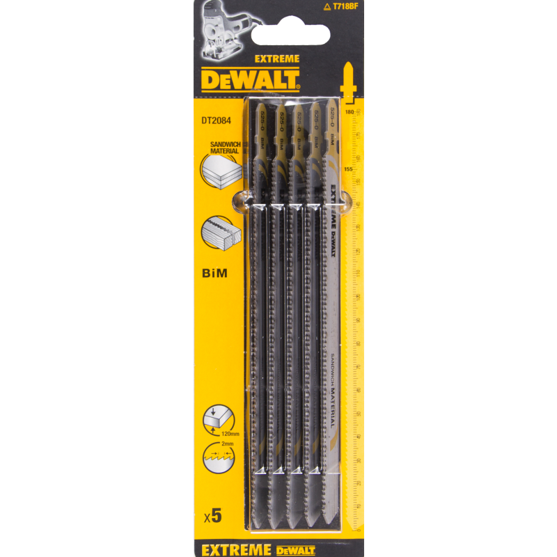 Dewalt Brzeszczoty do wyrzynarek do metalu typ T BIM180x148mm 5szt. DT2154