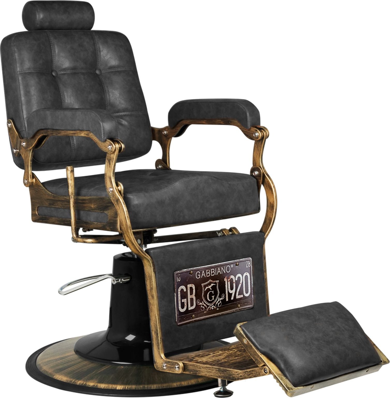 Activeshop Gabbiano fotel barberski Boss HD Old Leather czarny