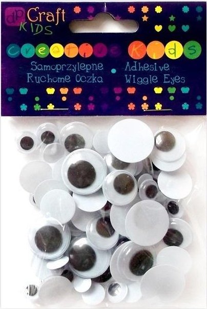 Samoprzylepne ruchome oczka 75szt mix