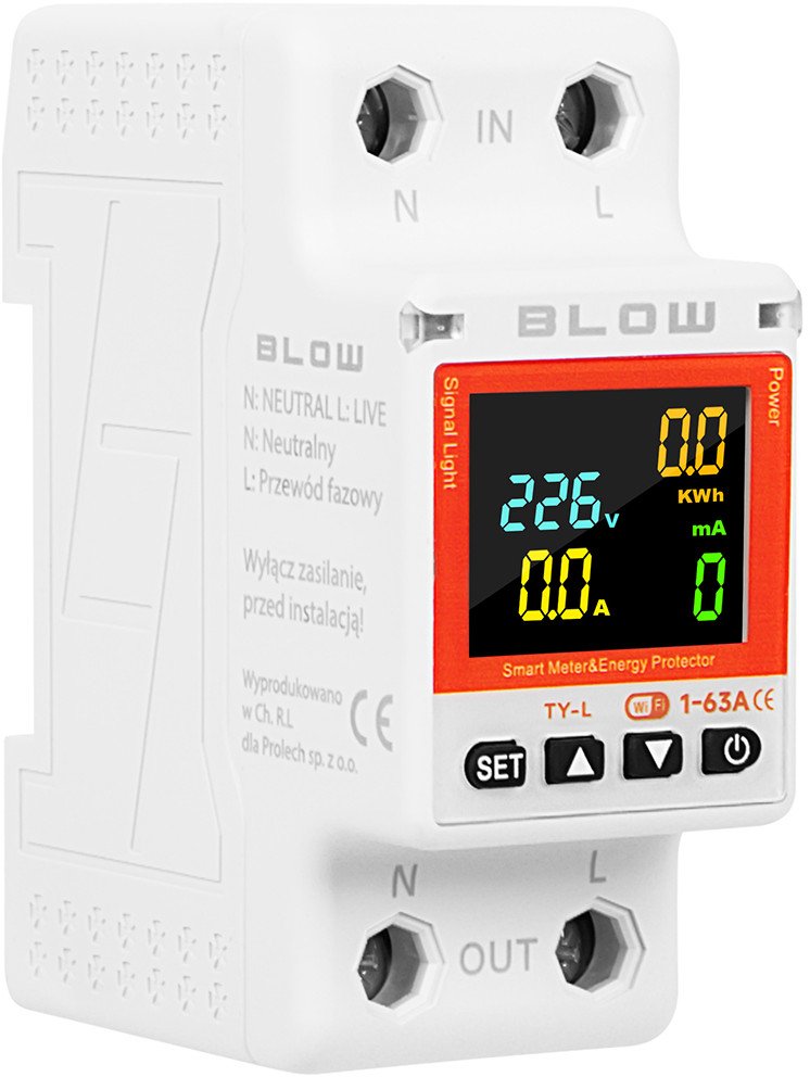 72-106# Inteligentny licznik watomierz na szynę din 63a wifi tuya