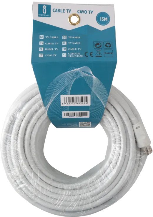 Kabel antenowy 15 m biały