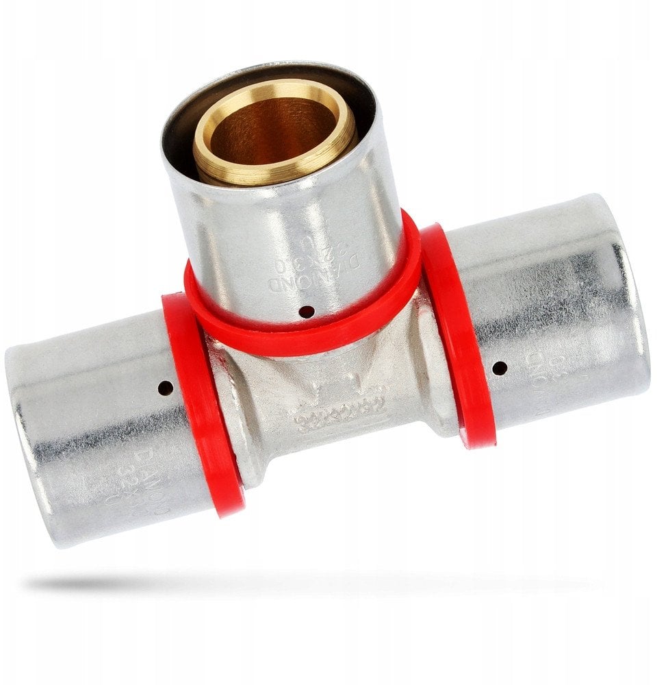 Diamond trójnik zaprasowywany potrójny PEX-AL-PEX z mosiądzu 32x32x32 FZZ-009.32X32X32.T-3