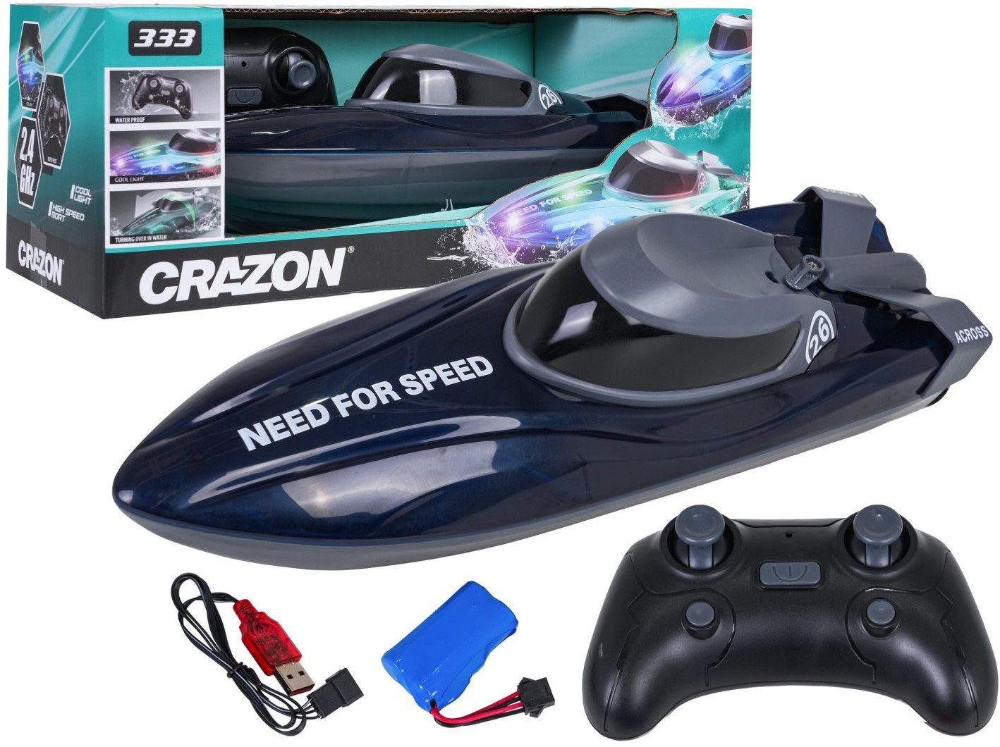 Volantex Łódź z Podświetleniem Niebieska