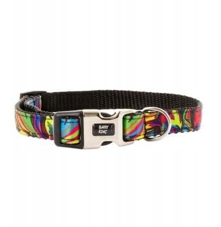 Obroża dla psa, wzór picasso, taśma polipropylenowa, 10mm/18-30cm czarna