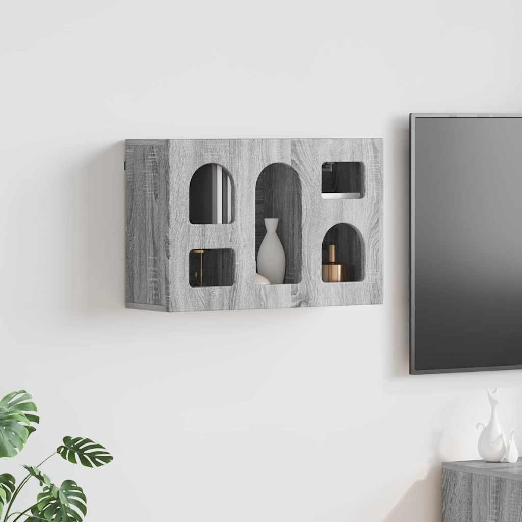 vidaXL Wisząca szafka z półką szara 60 x 20 x 40 cm