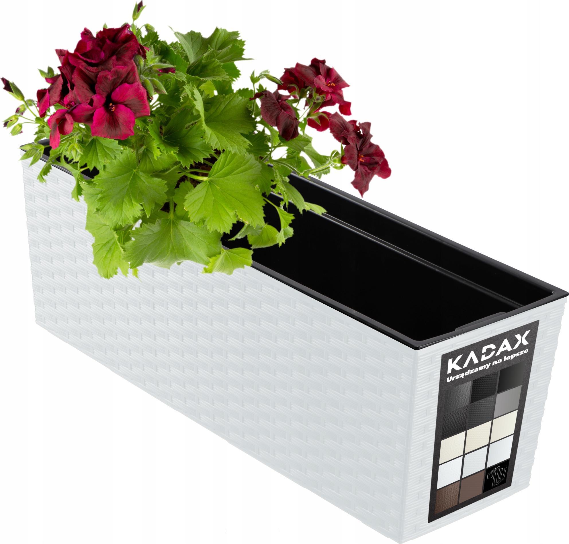 Kadax DONICZKA SKRZYNKA BALKONOWA + WKŁAD 19x56cm BIAŁA