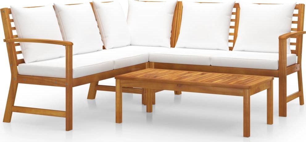 vidaXL 4-cz. zestaw wypoczynkowy do ogrodu poduszki drewno akacjowe