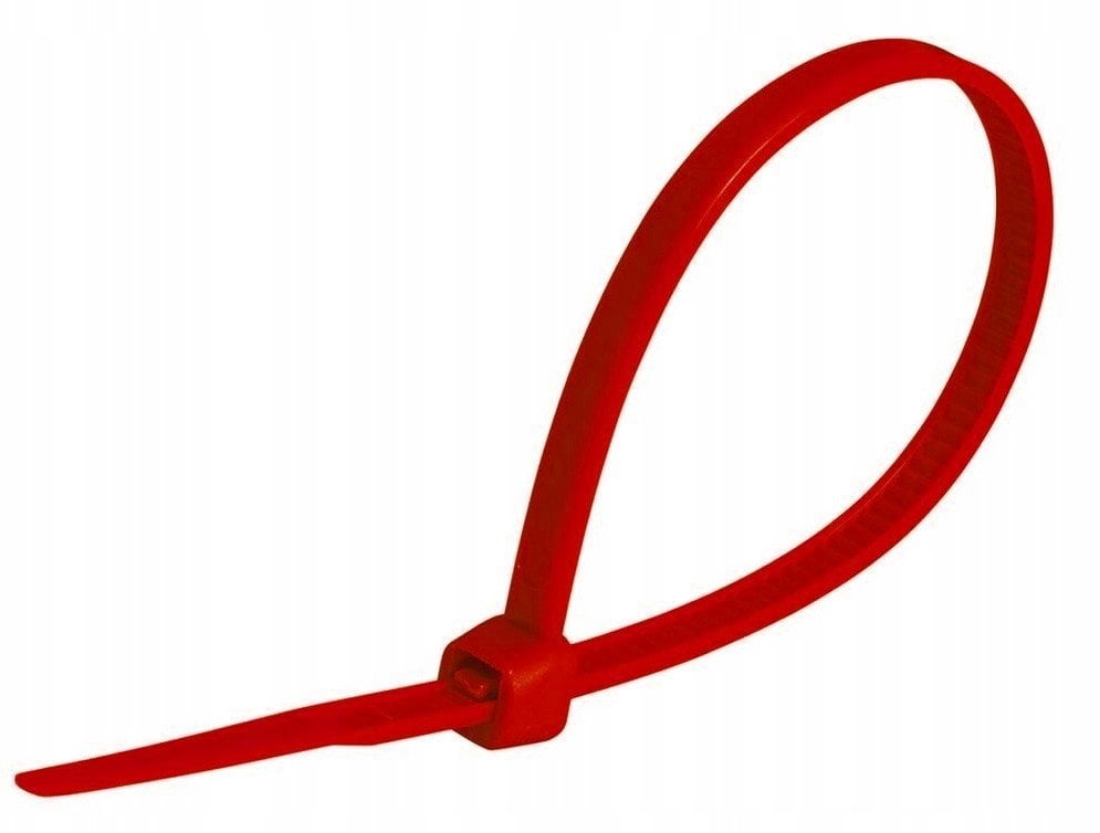 Opaski zaciskowe 2,5mm/100mm czerwone opakowanie -100szt