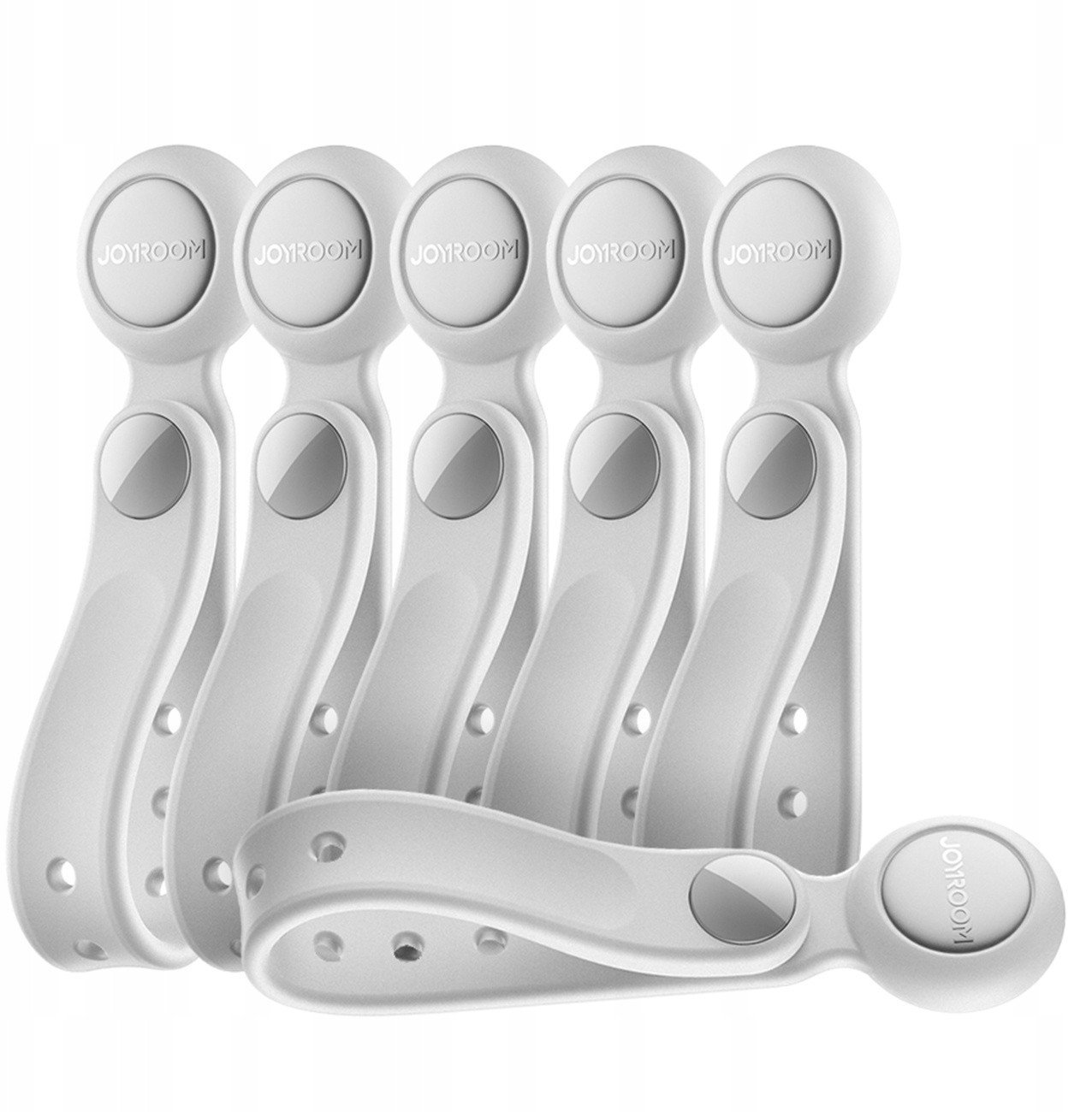 Opaska na kable Joyroom JR-ZS422 silikonowa, z magnesem, zestaw 6 sztuk - biała