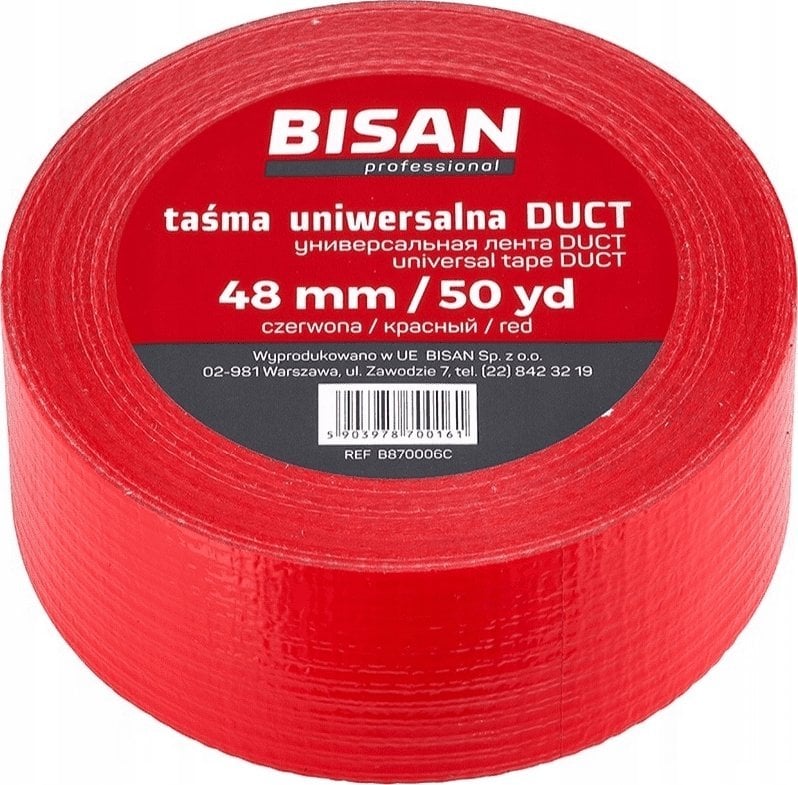 Bisan TAŚMA UNIWERSALNA DUCT 48MM/50MB CZERWONA [24]