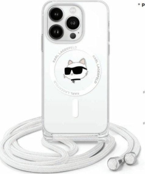 Karl Lagerfeld Karl Lagerfeld KLHMP16LHCCHNT iPhone 16 Pro 6.3" hardcase transparent IML Choupette Head & Cord Magsafe