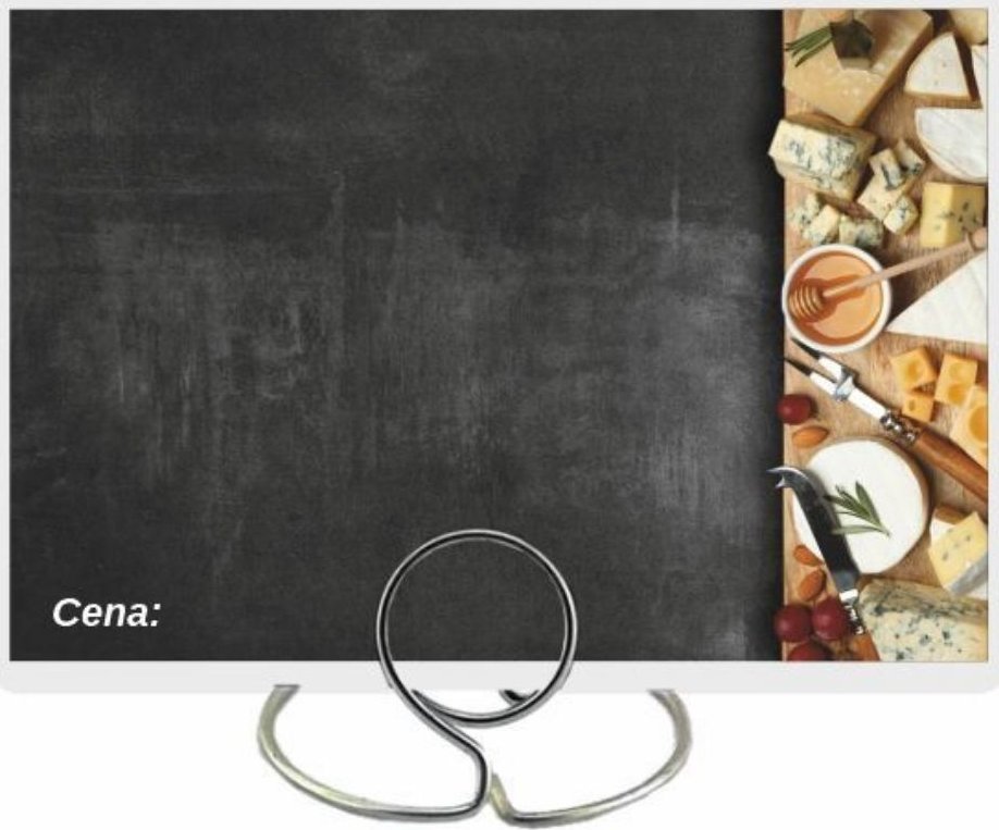 StudioCen Czarne cenówki laminowane na sery 50 szt.