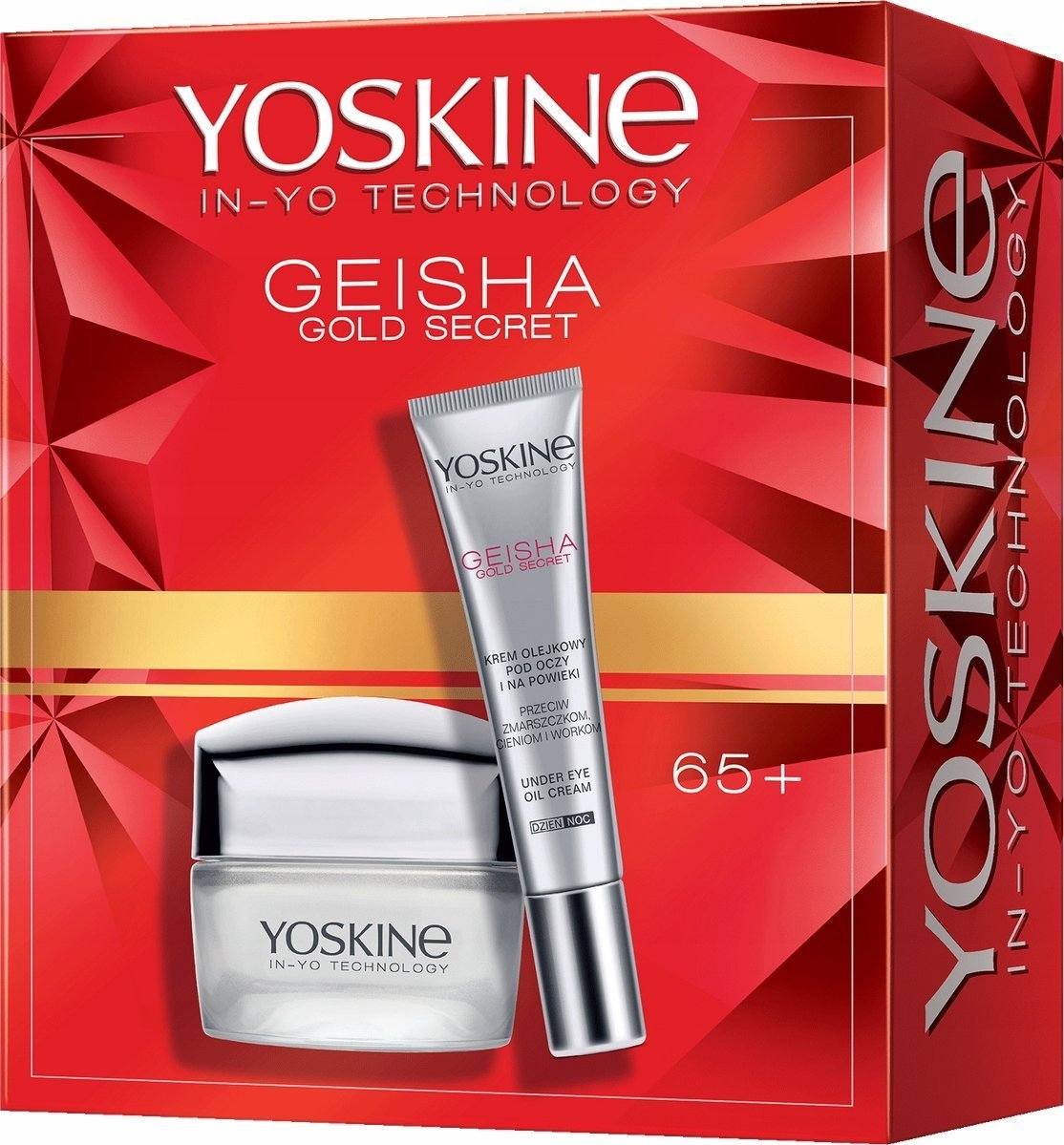 Yoskine Geisha Gold Secret 65+ krem przeciwzmarszczkowy 50ml + Geisha krem pod oczy i na powieki 15ml