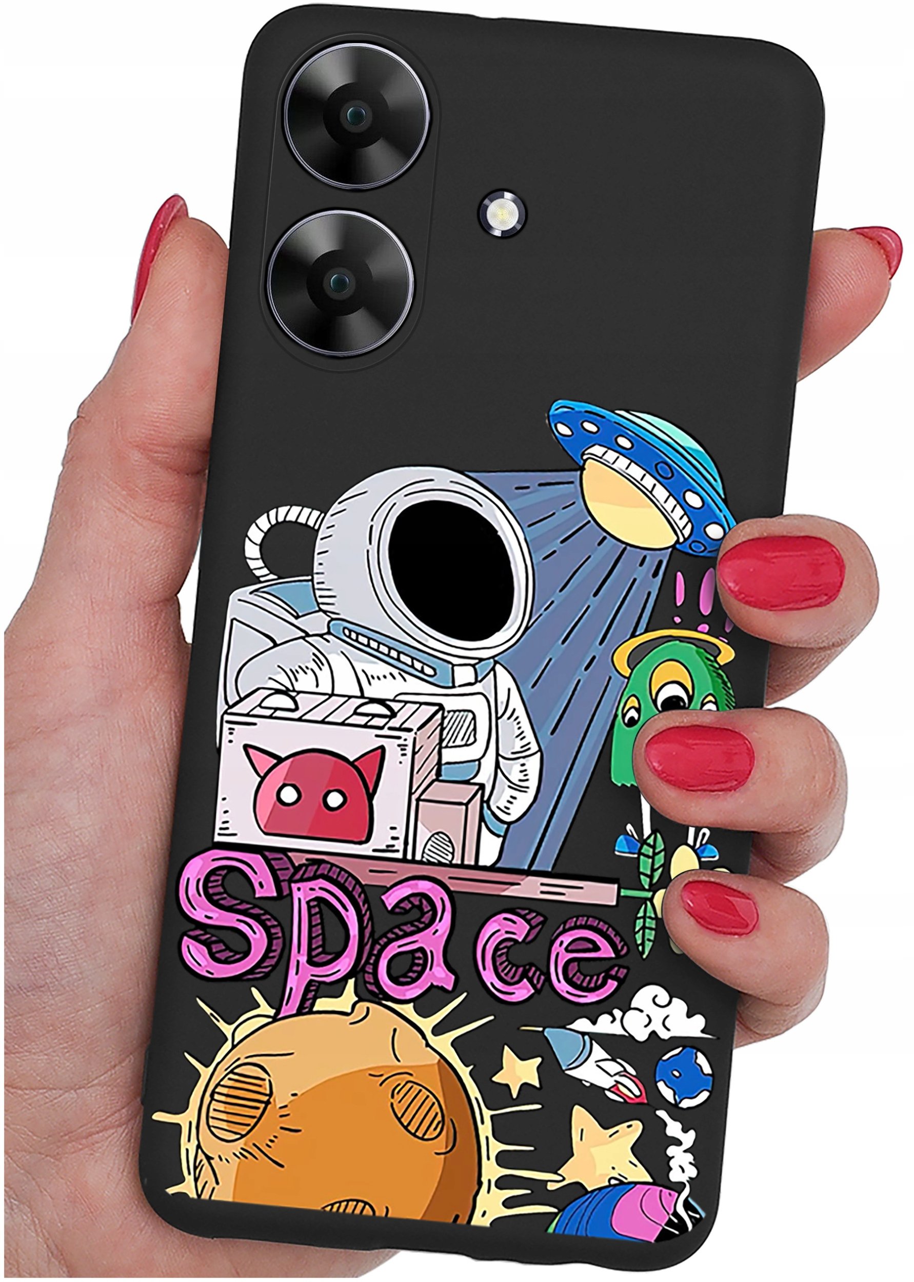 ETUI do Realme Note 60 CASE WZORY | SILIKONOWE MATT CASE + SZKŁO 9H