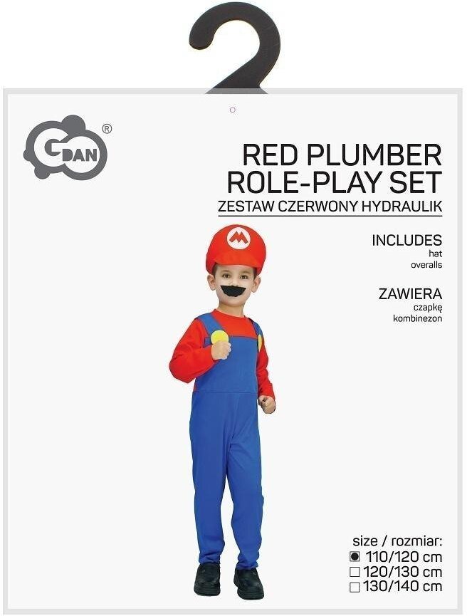 Strój dla dzieci Czerwony hydraulik 110/120cm