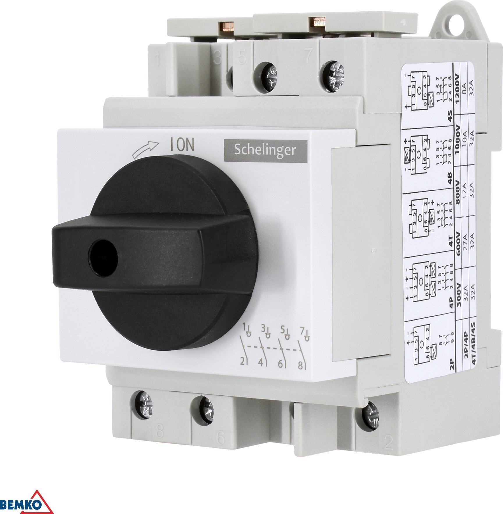Bemko Rozłącznik Izolacyjny PV 4-Polowy 1200V DC 32A