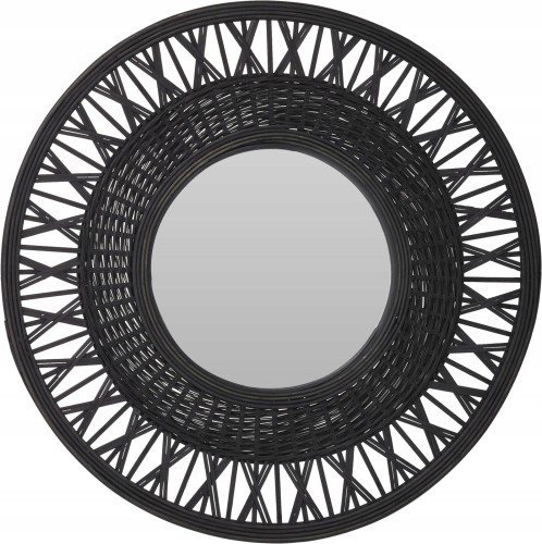 Koopman Lustro okrągłe wiszące bambusowe 56 x 56 cm