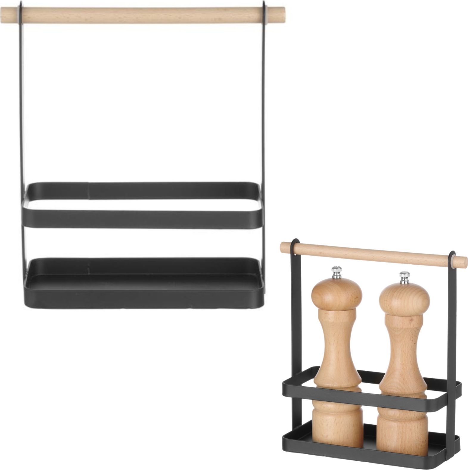 Hendi Organizer koszyk stołowy na przyprawy z drewnianą rączką 23x10x24 cm - Hendi 427040 Organizer koszyk stołowy na przyprawy z drewnianą rączką 23x