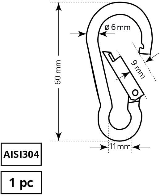 MOUNTING SHOTGUN 6X60 MM AISI304 1DD