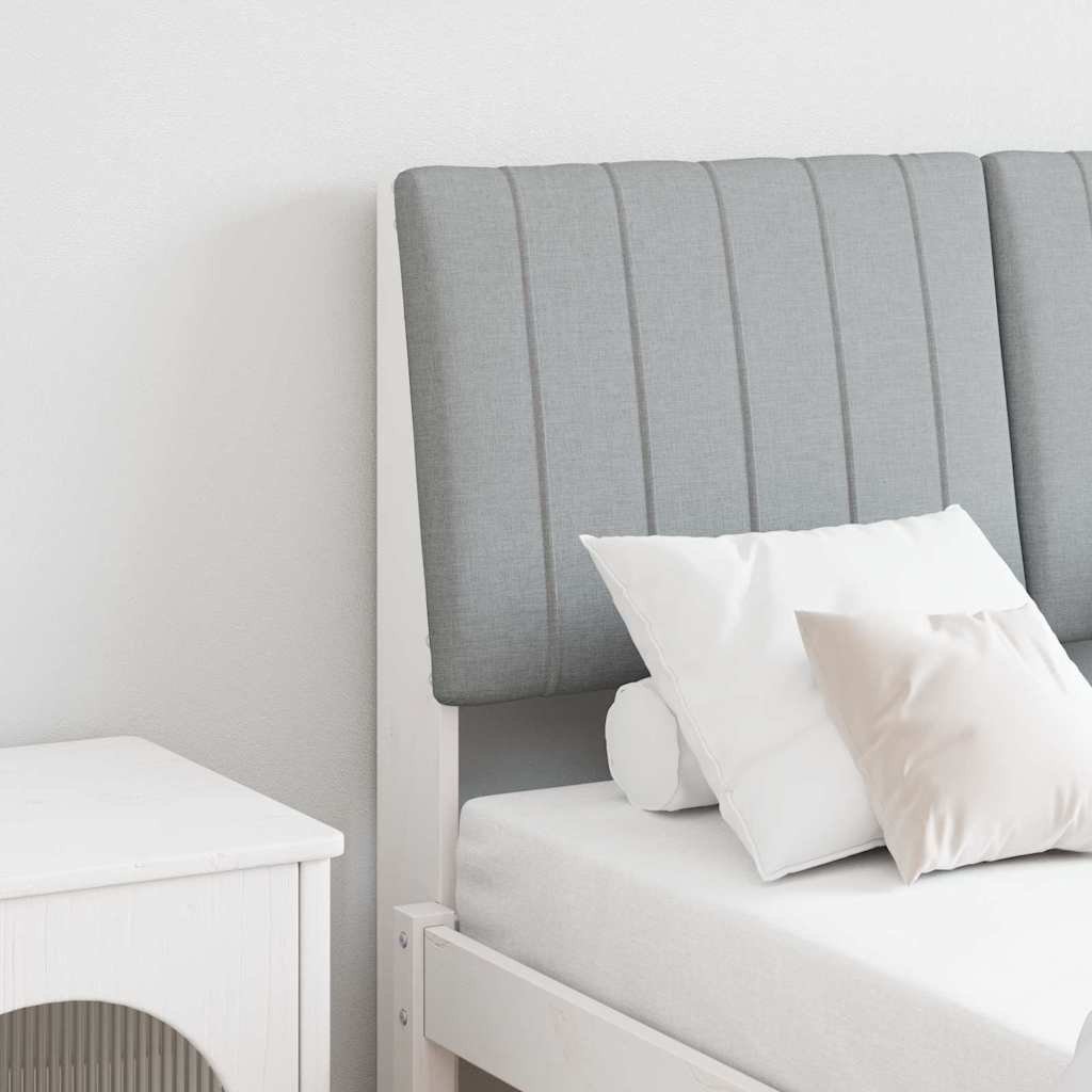 vidaXL Tapicerowane wezgłowie Jasnoszary 120 cm Lite drewno sosnowe