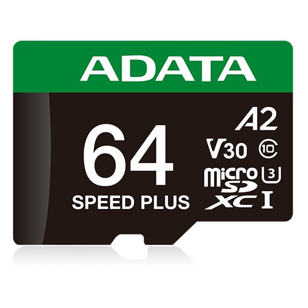 Karta ADATA Speed Plus MicroSDXC 64 GB Class 3 UHS-I/U3 A2 V30 (UD64GUI3V30A2SP-RA1)