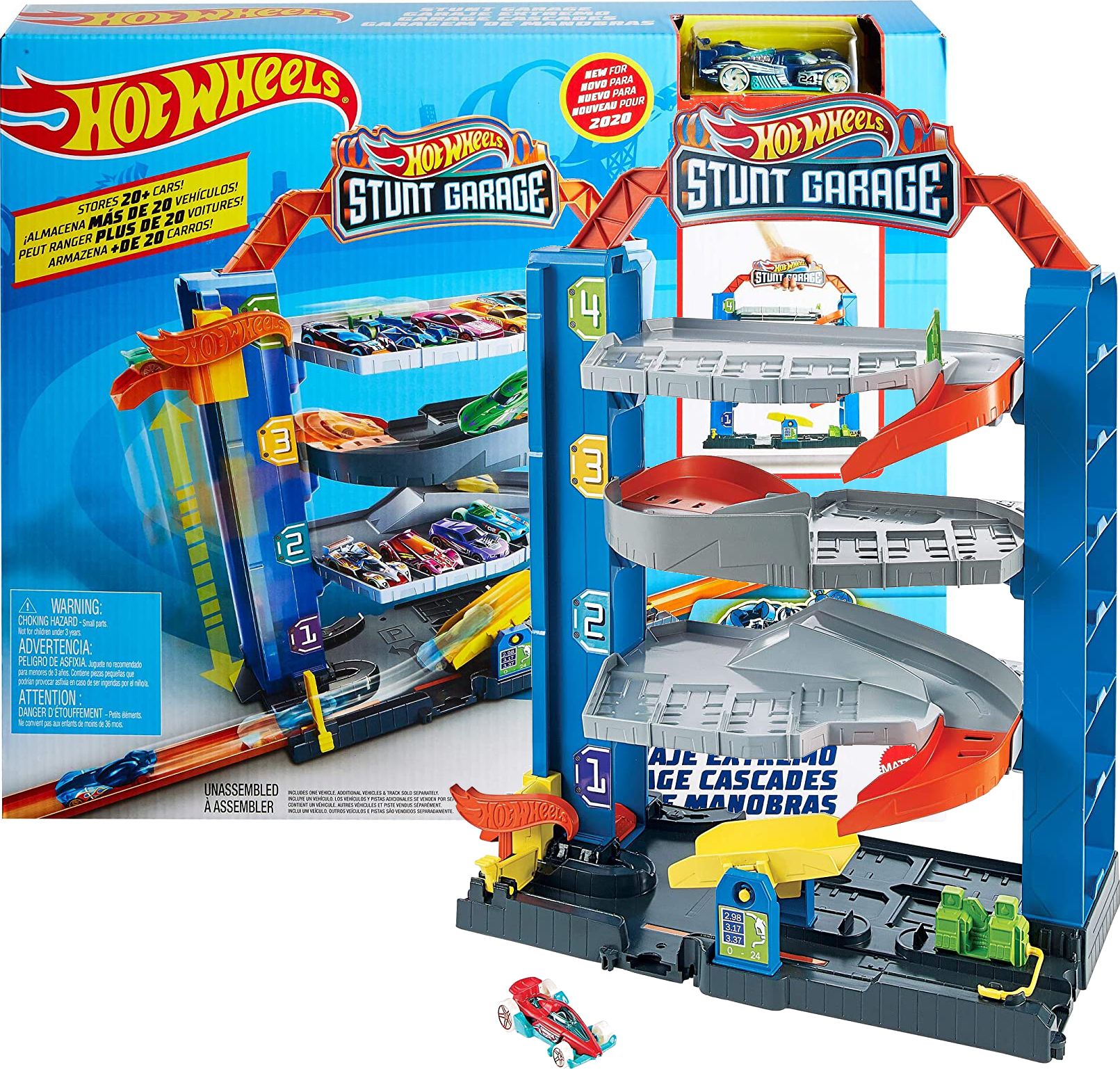 Hot Wheels Zestaw Garaż Parking Z Windą + Autko GNL70