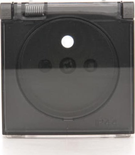 Kontakt-Simon Simon 54 Pokrywa gniazda do wersji IP44 z przesłonami klapka transp. czarny mat wymagana uszczelka IP44 do ramki DGZ1BUZP/49A