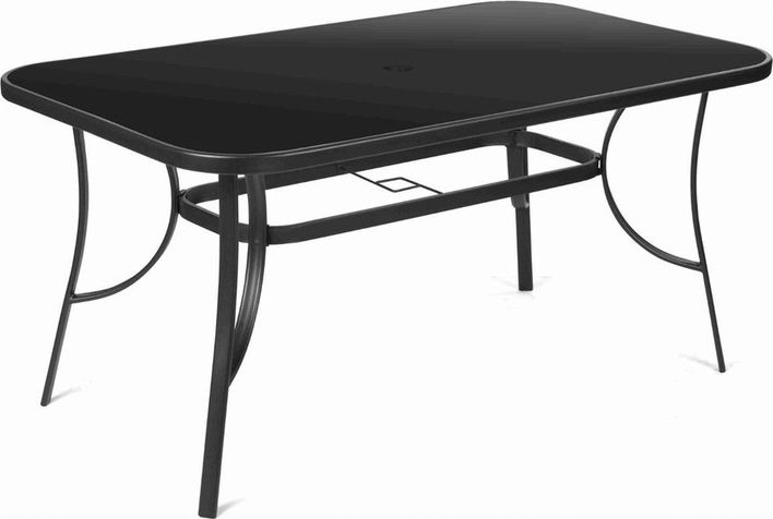 Fieldmann Stół ogrodowy ze szklanym blatem czarny FDZN5030