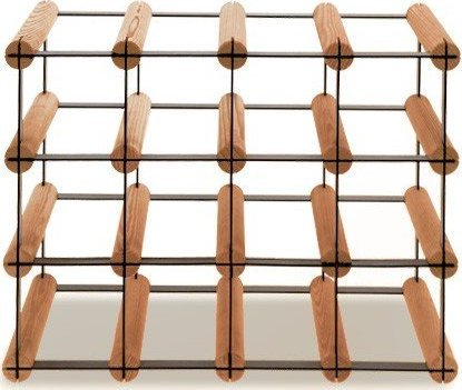Wamar-Sosenka Regał na wino Stojak na 12 Butelek Szklanych/ PET RW-8/ 4x3 Brązowy Metal + Drewno RW-8-4x3-12_O_BR
