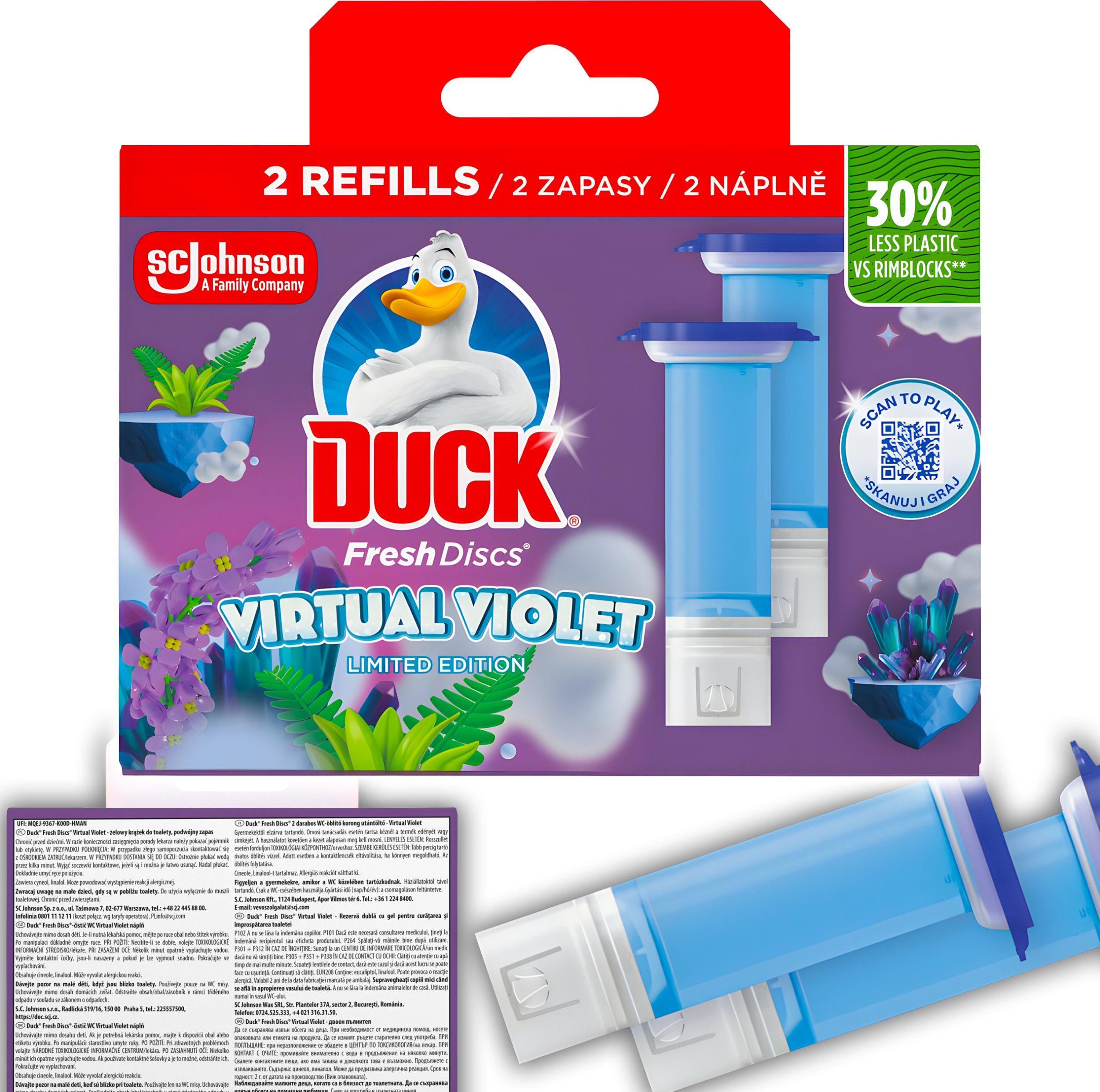Duck Fresh Discs Virtual Violet - Żelowy Krążek Do Toalety 72ml (2 x 36ml)