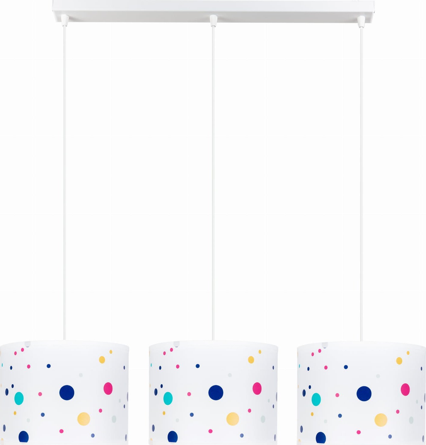 Solar Lampa wisząca do pokoju dziecięcego 3płomienna kolorowe kropki