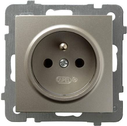 Ospel Gniazdo AS pojedyncze z uziemieniem satyna light (GP-1GZ/m/45)