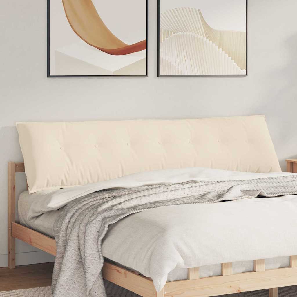 vidaXL Poduszka na plecy Beżowy 200 x 50 cm Tkanina mikrofibrowa