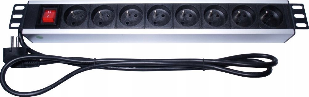 PremiumCord PremiumCord Panel napájecí do 19" racku 1.5U, 8x230V, 2m kabel, vypínač