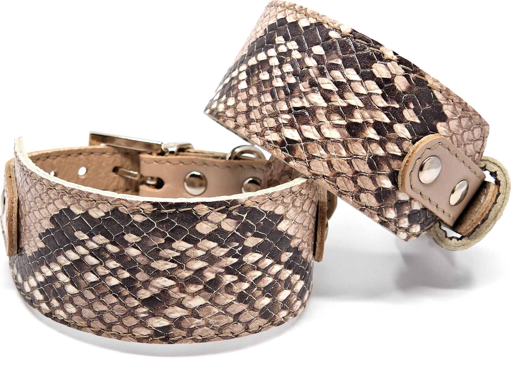 Smart Animal Skórzana obroża dla charta, kolekcja SMART, 24 cm - 28 cm, wężowa