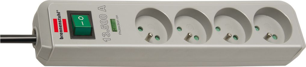 Listwa zasilająca Brennenstuhl Eco-Line przeciwprzepięciowa 4 gniazda 1.5 m szara (1435220000)