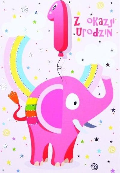 Trend Karnet B6 roczek różowy słoń silver