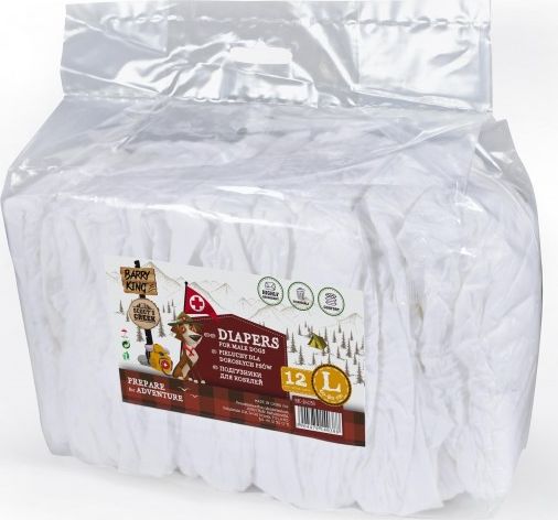 Barry King Pieluchy dla psów, L, obwód pasa 60-80 cm, 12 szt.