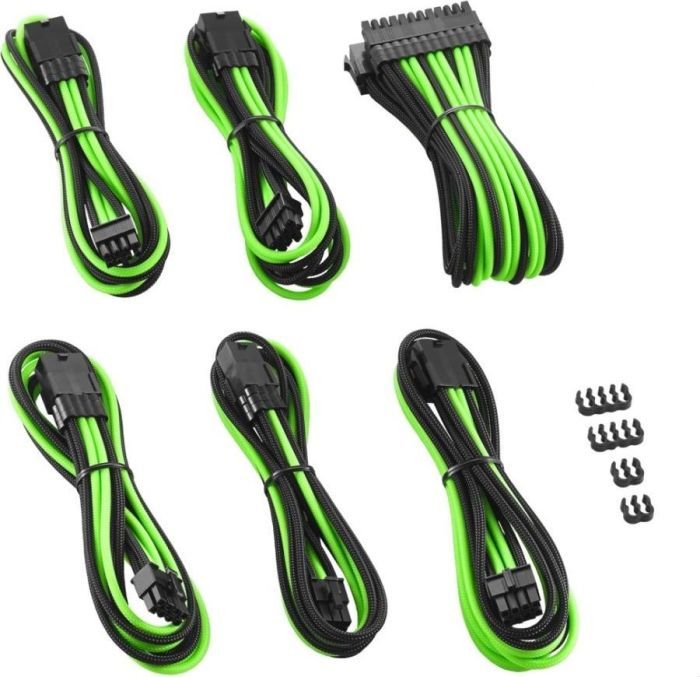 CableMod Zestaw kabli, Czarno-zielony (CM-PCAB-BKIT-NKKLG-3)