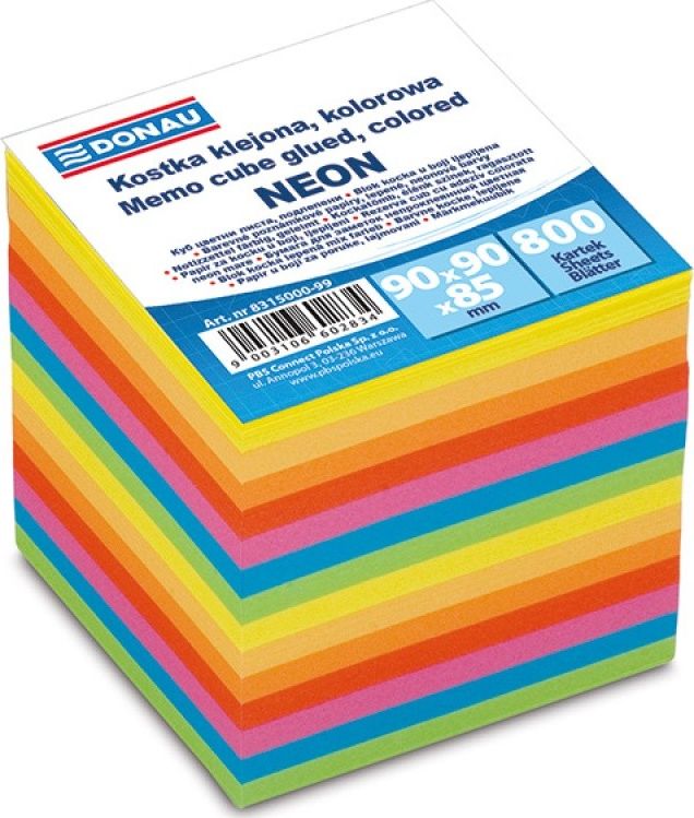 Donau KOSTKA KLEJONA INTENSYWNE KOLORY 700 KARTEK 9 X 9 X 9 CM 8315000-99