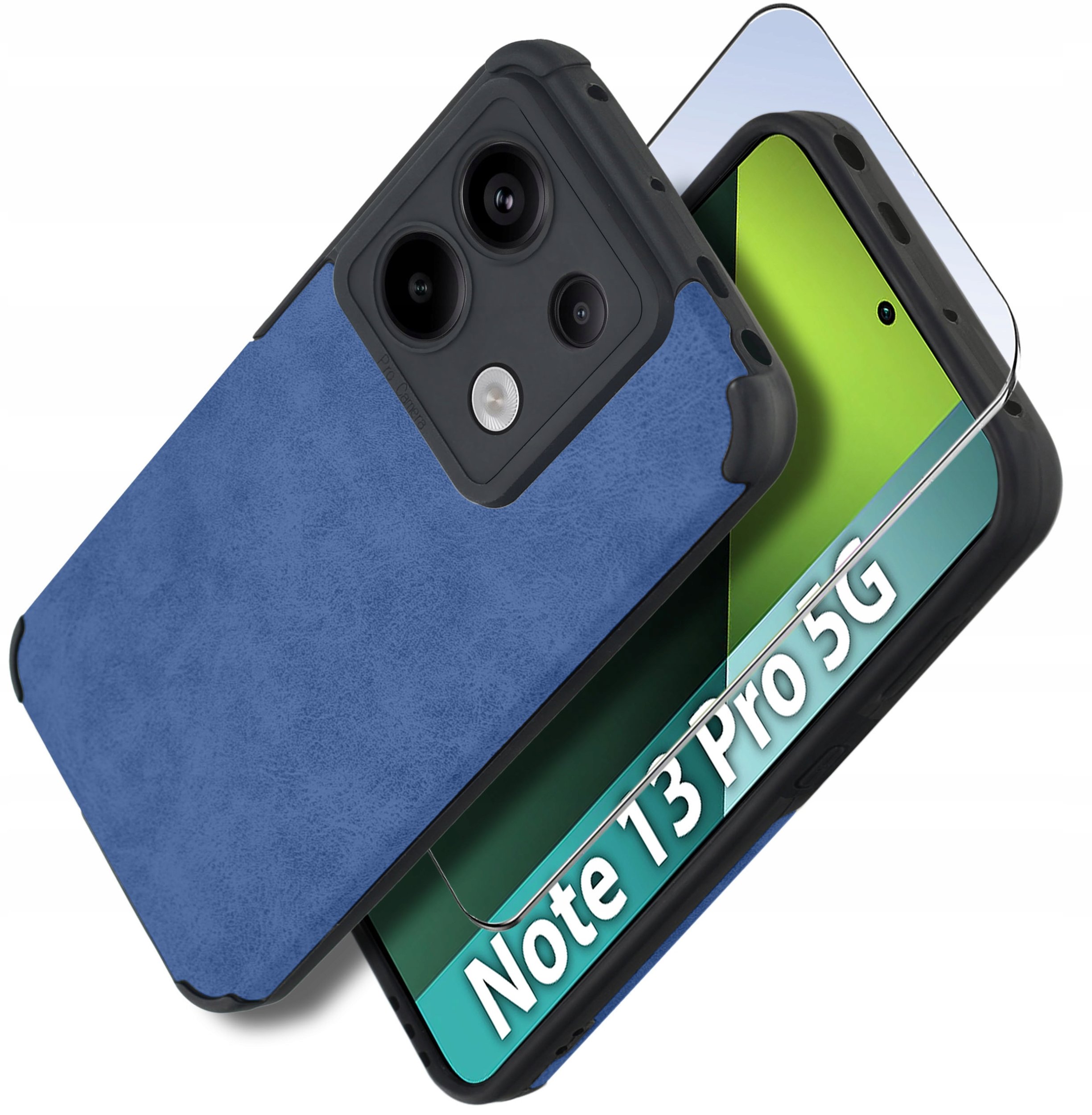 Etui do Xiaomi Redmi Note 13 Pro 5G silikonowe SKÓRZANE VINTAGE + Szkło 9H