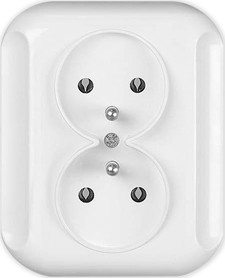 Timex TOPAZ Gniazdo podwójne z/u białe GPt-6T