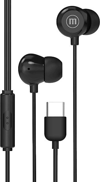 MAXELL USB-C IN EAR EAPHONES IN-BAX BLACK 348594