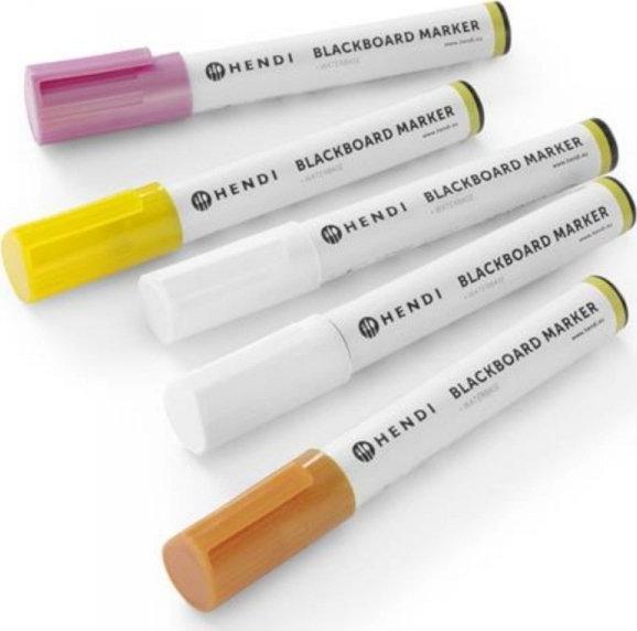 Hendi Markery pisaki kredowe kolorowe do tablicy ścięta końcówka 5 szt. - Hendi 664292