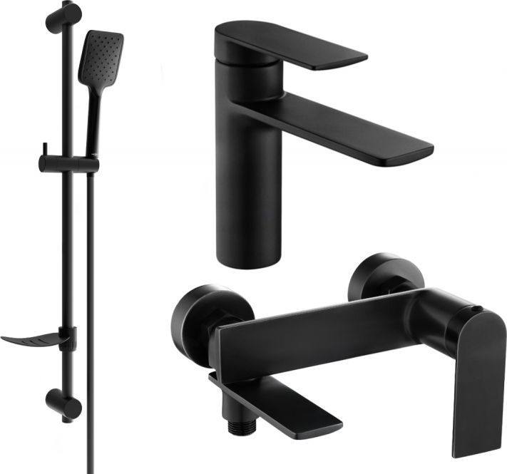 Mexen Mexen Zero DF62 zestaw wannowy, czarny - 71103DF62-70