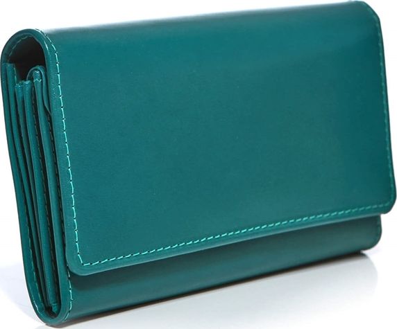 Belveder Portfel damski skórzany turkusowy MID BW55
